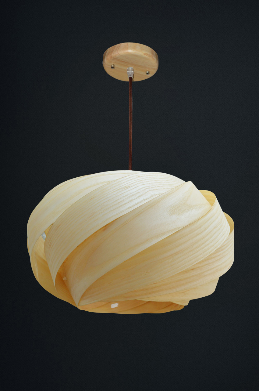 latest wood veneer pendant lamp